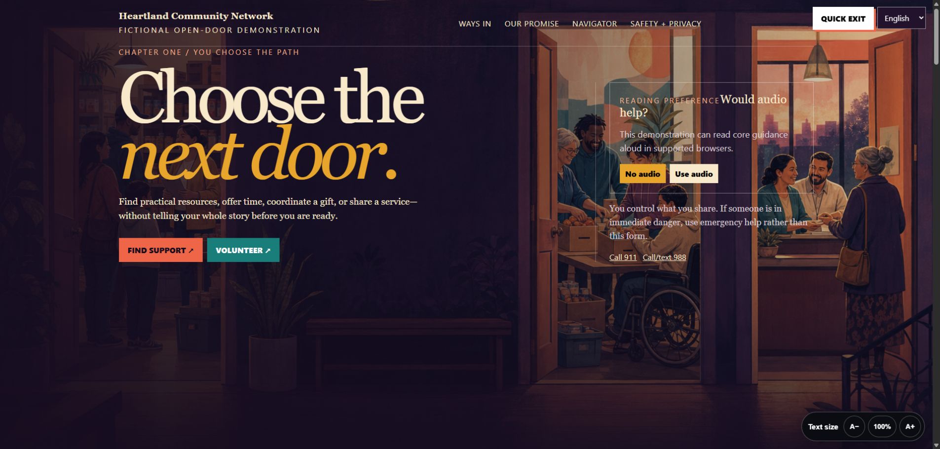 Heartland Community Network website homepage