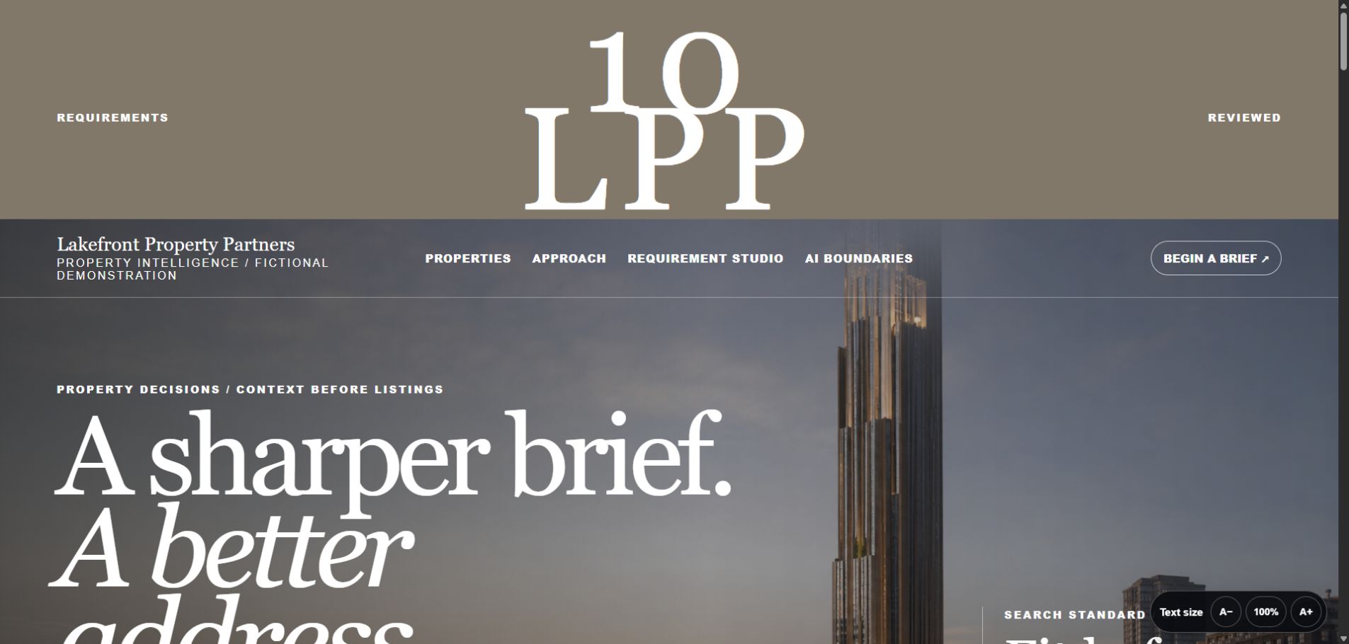 Lakefront Property Partners website homepage