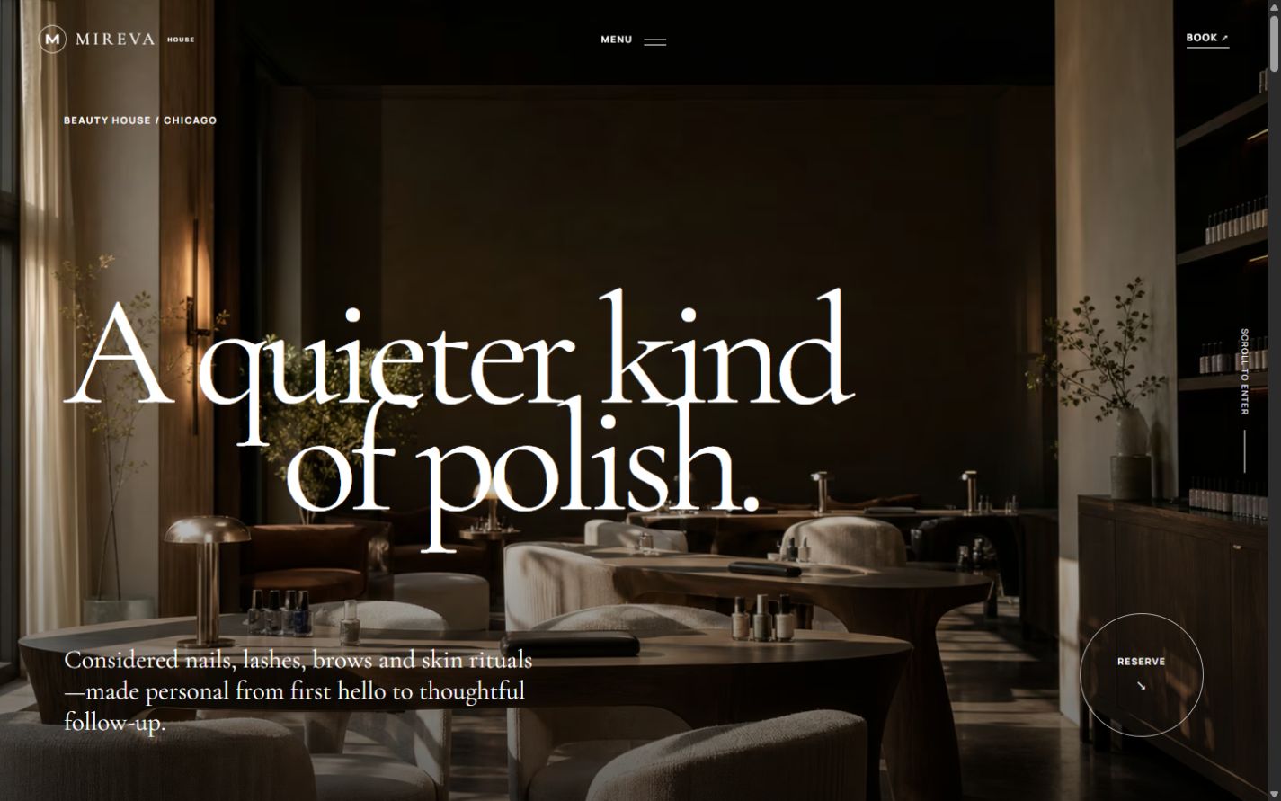 Mireva House website homepage